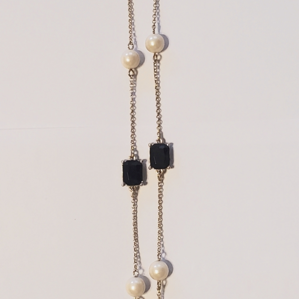 Kate Spade ♠️ 15in Blue, Pearl, and Gold Party Necklace